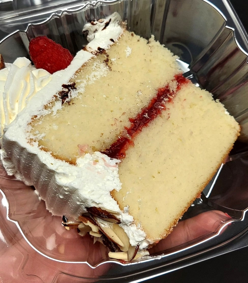 Almond Raspberry Cake Slice